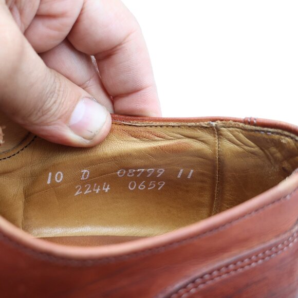 Allen Edmonds Lauderdale Men's 10 D Woven Cap Toe Derby Oxford Dress Shoes USA - Picture 3 of 11